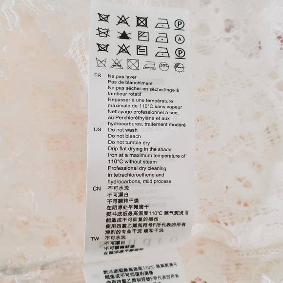 Sandro Paris Alycia Guipure Lace Scalloped Victorian Blouse Nude White NWT Small - Picture 11 of 14